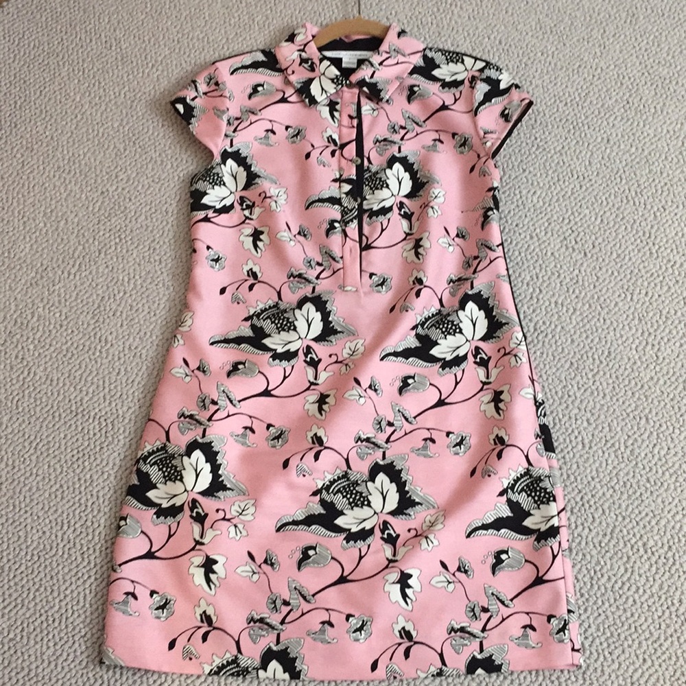 Diane Von Furstenberg- Pink & Black Floral Dress